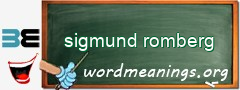 WordMeaning blackboard for sigmund romberg